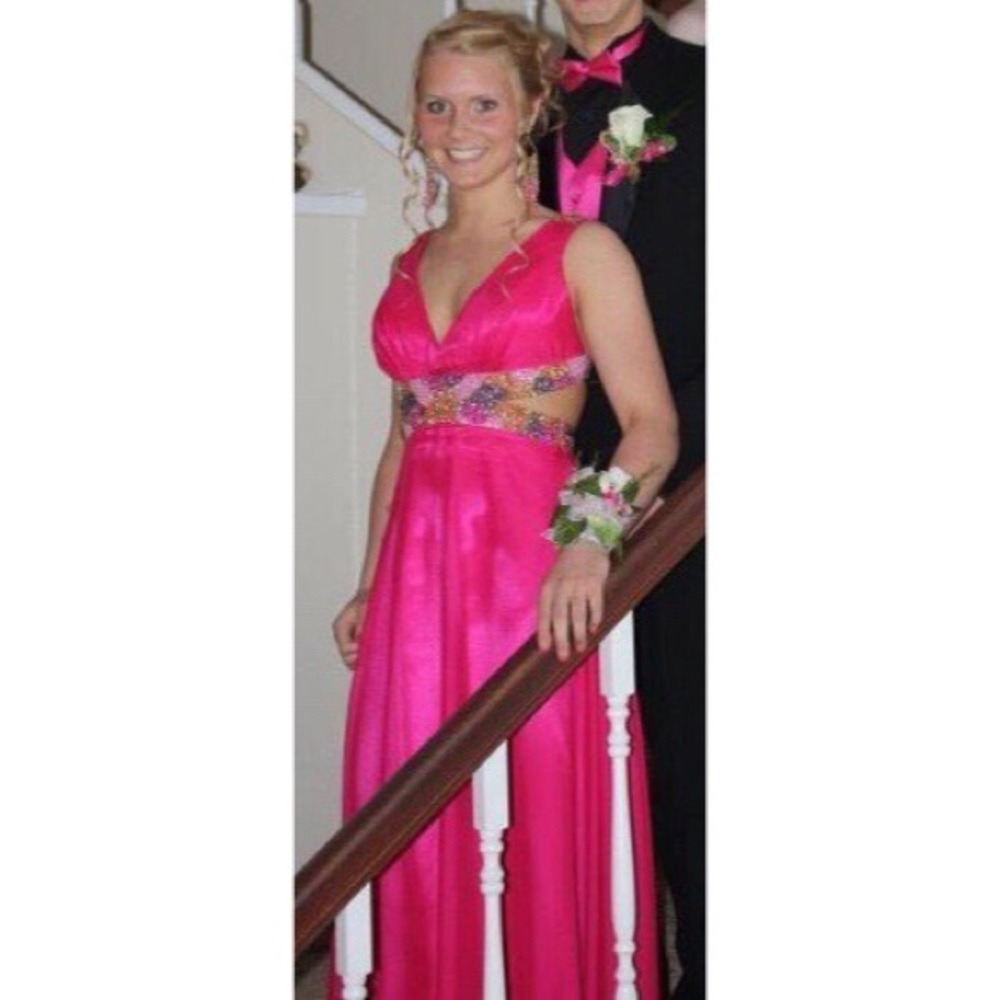 Pink Beaded Prom Dress - Picture 2 of 3
